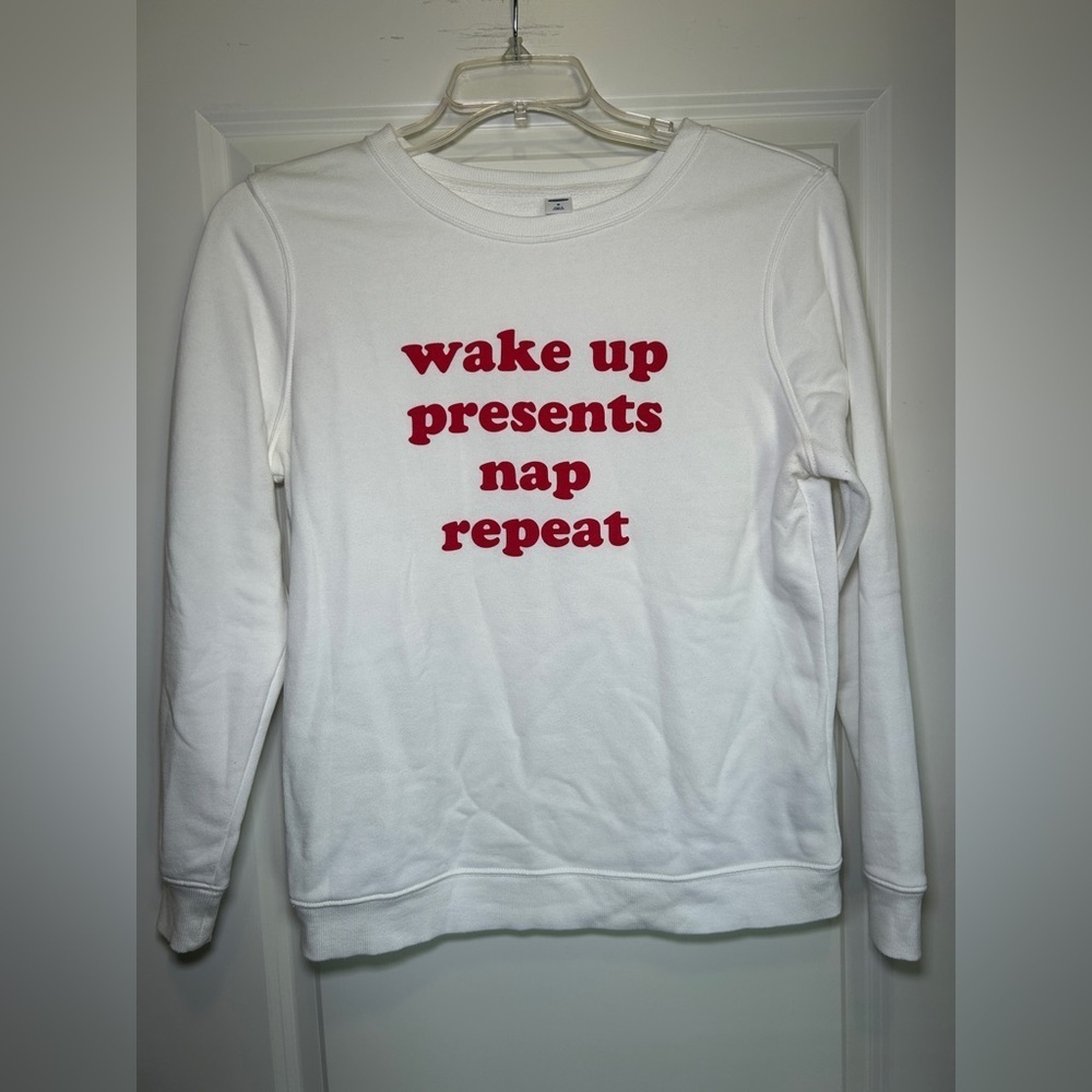 Old Navy White Sweatshirt with Red Text